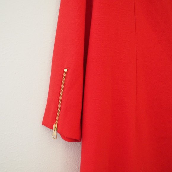 NWT J. Crew Electric Red Double Zip Shift Dress sz 16 - Picture 9 of 10